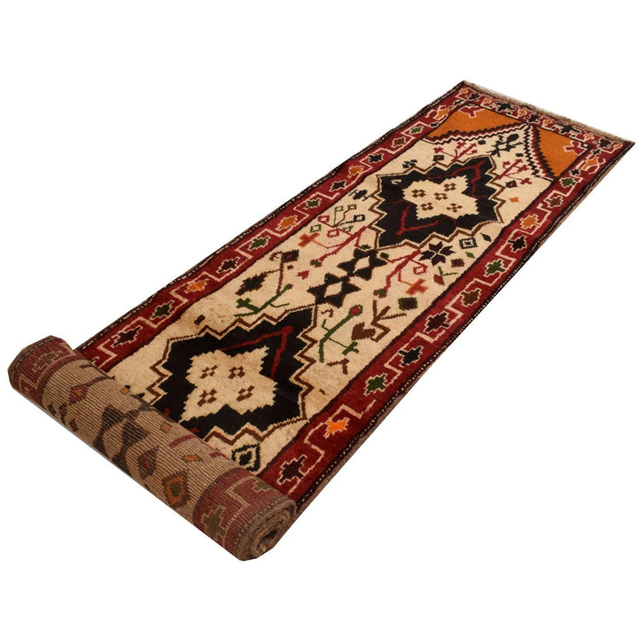 Beige Afghan Baluchi Runner 2' 7" x 12' 5" Hand-Knotted | No. AL65229