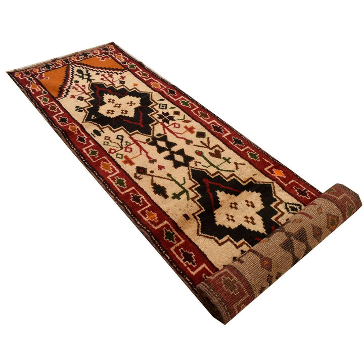 Beige Afghan Baluchi Runner 2' 7" x 12' 5" Hand-Knotted | No. AL65229