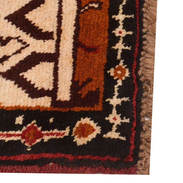 Beige Afghan Baluchi Runner 2' 7" x 12' 5" Hand-Knotted | No. AL65229