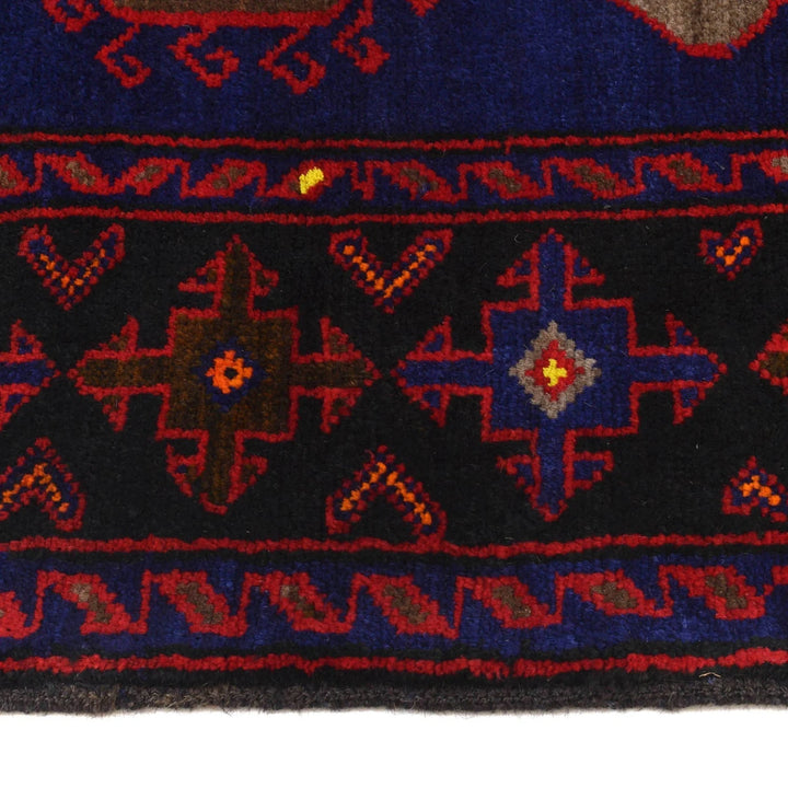 Blue Afghan Baluchi Rug 4' 2" x 6' 8" Hand-Knotted | No. AL65361