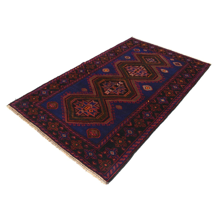 Blue Afghan Baluchi Rug 4' 2" x 6' 8" Hand-Knotted | No. AL65361