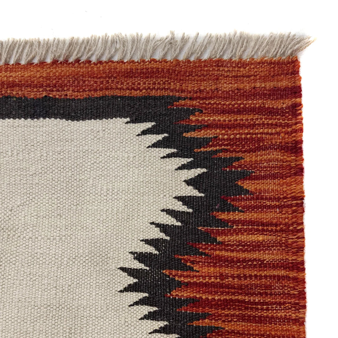Beige Pakistani Embroidery Kilim Rug 8' 8" x 12' 2" Flat-Weave | No. AL653812