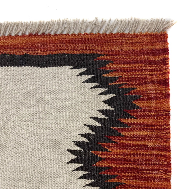 Beige Pakistani Embroidery Kilim Rug 8' 8" x 12' 2" Flat-Weave | No. AL653812