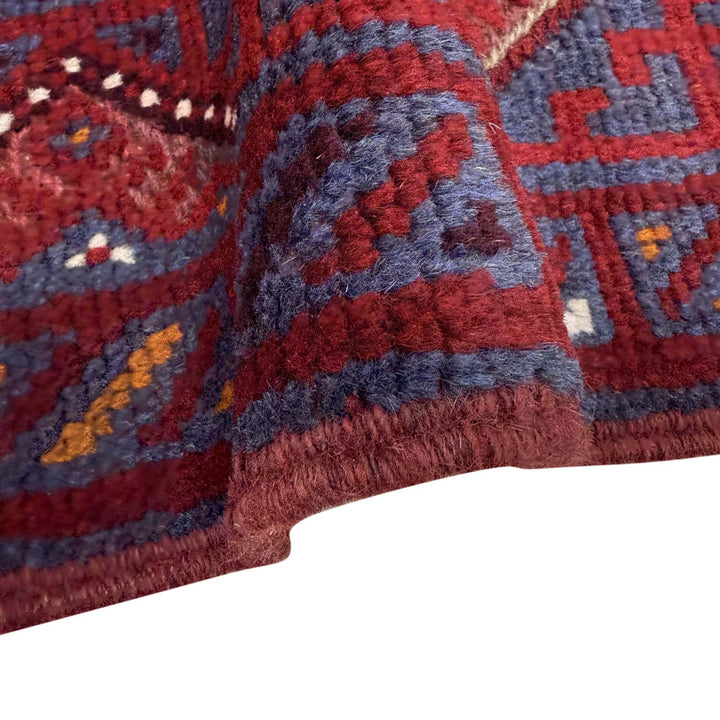 Deep Red Afghan Mashwani Rug 2' 1" x 7' 9" Hand-Knotted | No. AL65391