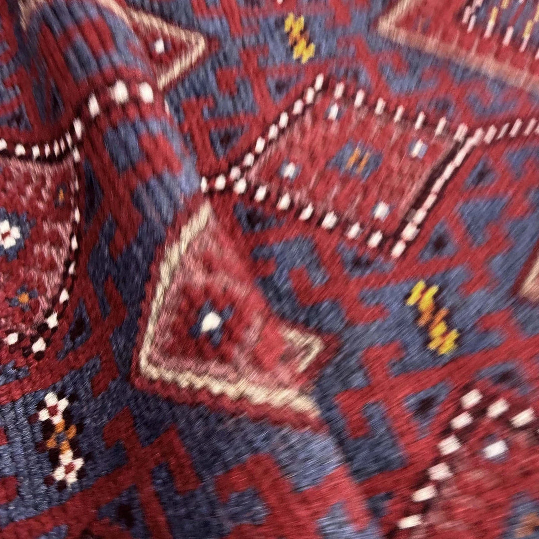 Deep Red Afghan Mashwani Rug 2'1" x 7'9" Hand-Knotted | No. AL65391