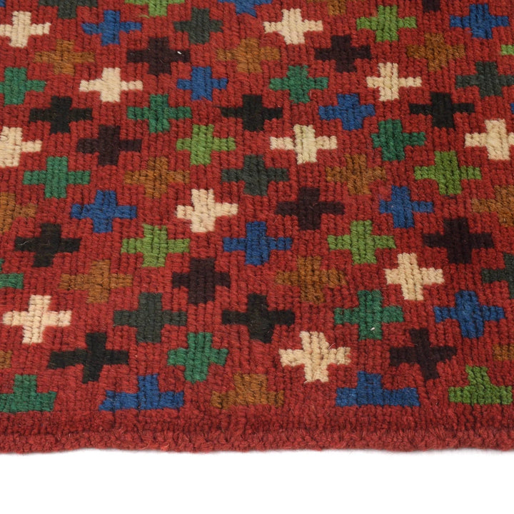 Red Afghan Baluchi Rug 2' 2" x 6' 4" Hand-Knotted | No. AL65408