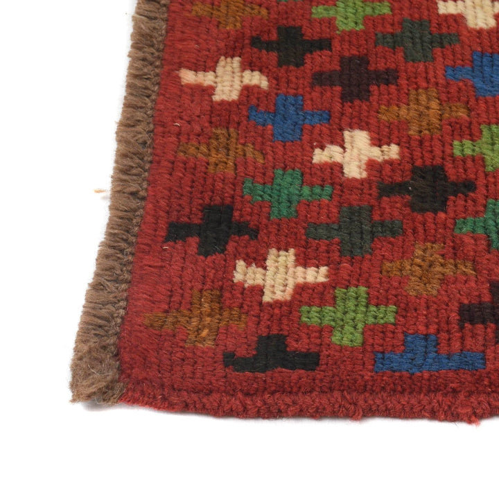 Red Afghan Baluchi Rug 2' 2" x 6' 4" Hand-Knotted | No. AL65408