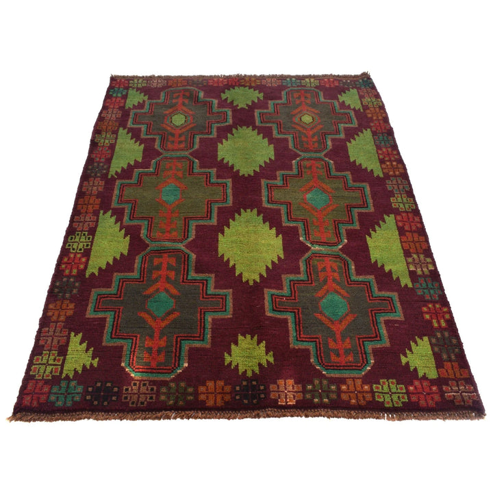 Afghan Baluchi Rug 4' 3" x 6' 3" Hand-Knotted | No. AL65415