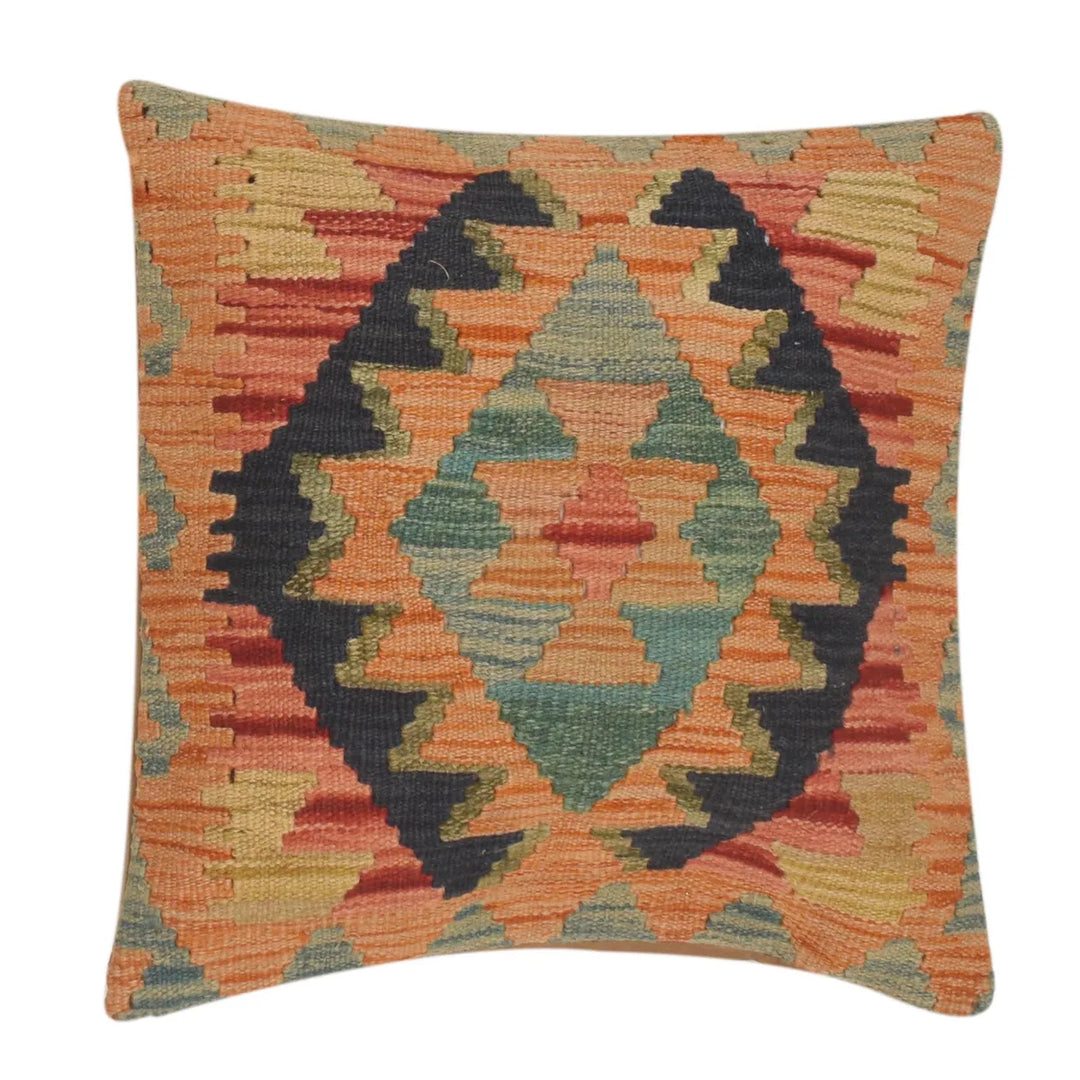 Afghan Kelim Cushion 1' 7" x 1' 6" Flat-Weave | No. AL65435