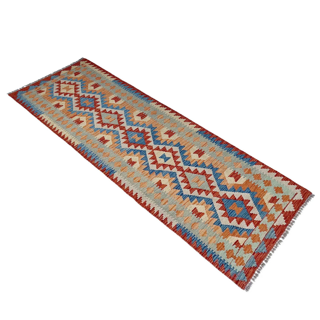 Afghan Vegetable Kilim Rug 2' 7" x 9' 7" Flat-Weave | No. AL655110