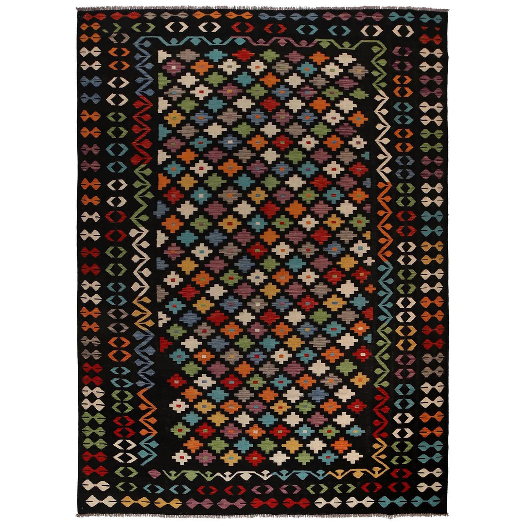 Afghan Kilim Rug 8' 8" x 12' 0" Flat-Weave | No. AL65528