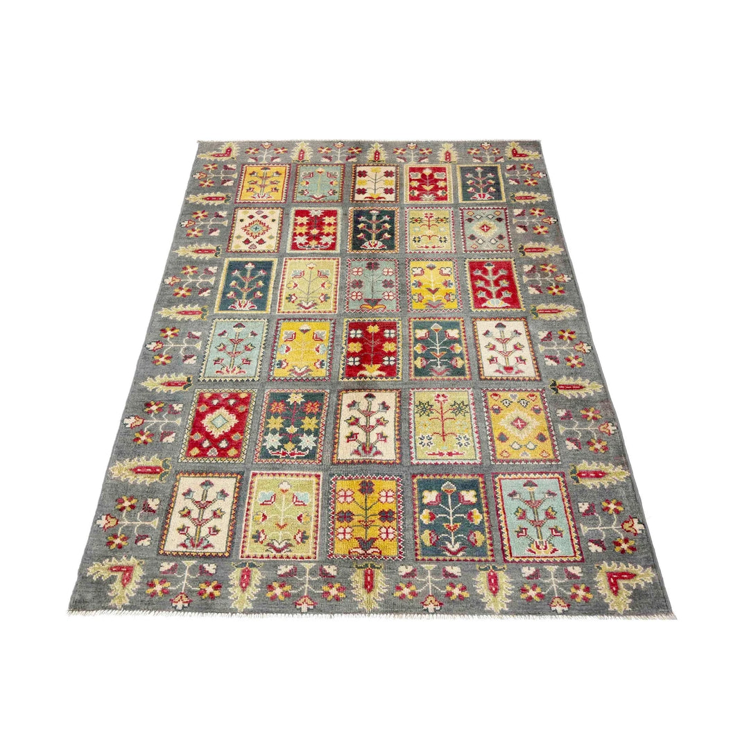 Gray Afghan Bakhtiar Rug 3' 11" x 6' 0" Hand-Knotted | No. AL65529