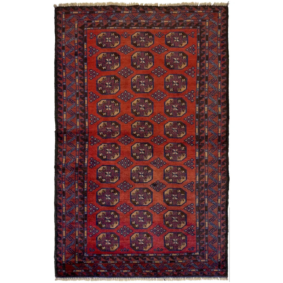 Afghan Baluchi Rug 2' 9" x 4' 8" Hand-Knotted | No. AL65591