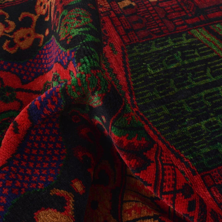 Red Afghan Prayer Rug 2' 6" x 4' 3" Hand-Knotted | No. AL65606