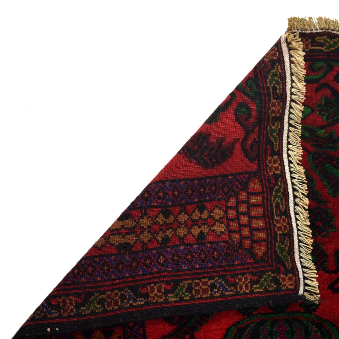 Red Afghan Prayer Rug 2' 6" x 4' 3" Hand-Knotted | No. AL65606