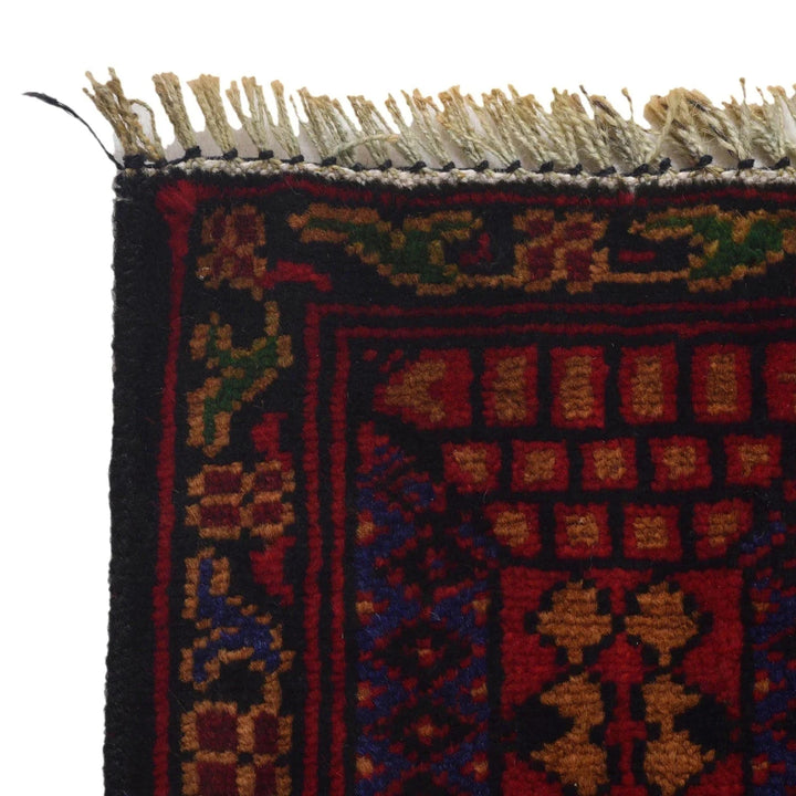 Red Afghan Prayer Rug 2' 6" x 4' 3" Hand-Knotted | No. AL65606