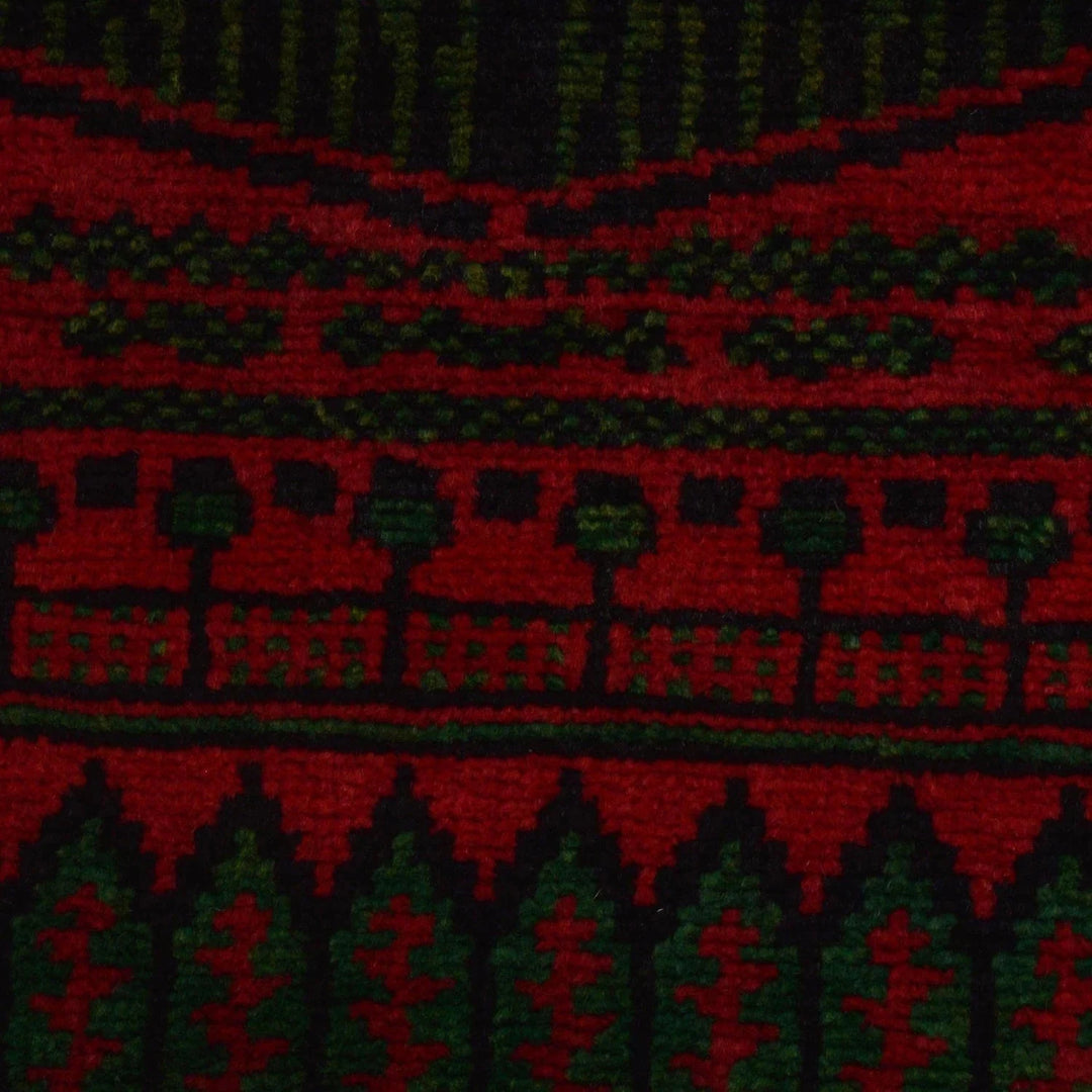 Red Afghan Prayer Rug 2' 6" x 4' 3" Hand-Knotted | No. AL65606