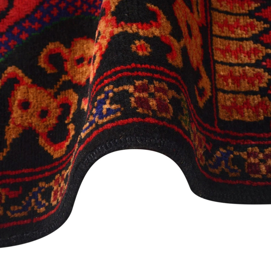 Red Afghan Prayer Rug 2' 6" x 4' 3" Hand-Knotted | No. AL65606