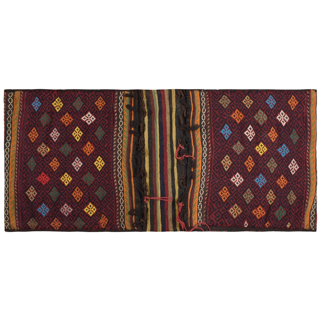 Afghan Geometric Rug 2' 1" x 4' 9" Hand-Knotted | No. AL65639