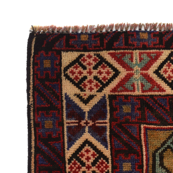 Blue Afghan Baluchi Rug 3'11" x 6'3" Hand-Knotted | No. AL656569