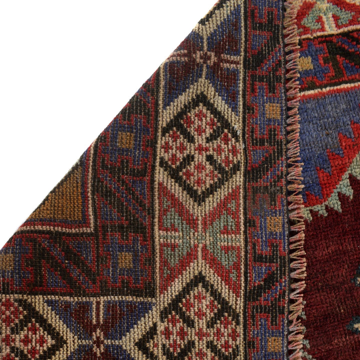 Blue Afghan Baluchi Rug 3'11" x 6'3" Hand-Knotted | No. AL656569