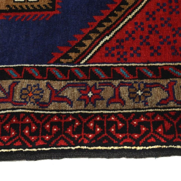 Blue Afghan Baluchi Rug 3' 7" x 6' 5" Hand-Knotted | No. AL65749