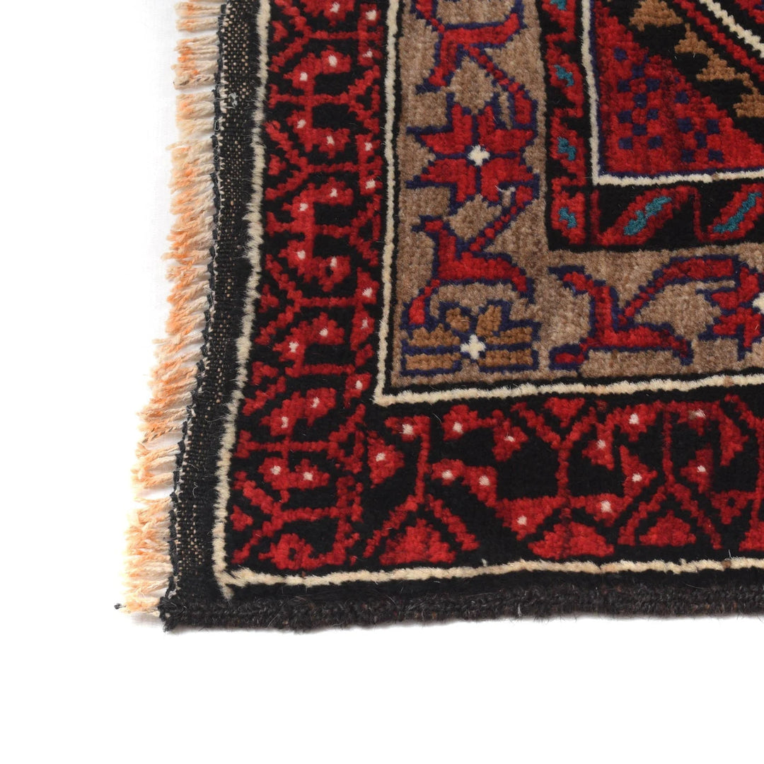 Blue Afghan Baluchi Rug 3' 7" x 6' 5" Hand-Knotted | No. AL65749