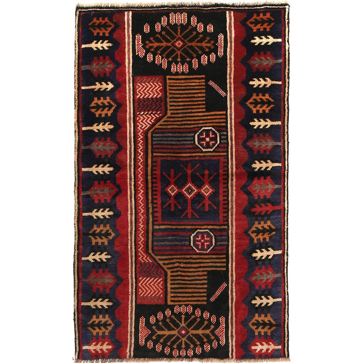 Afghan Baluchi Rug 2' 10" x 4' 8" Hand-Knotted | No. AL65789