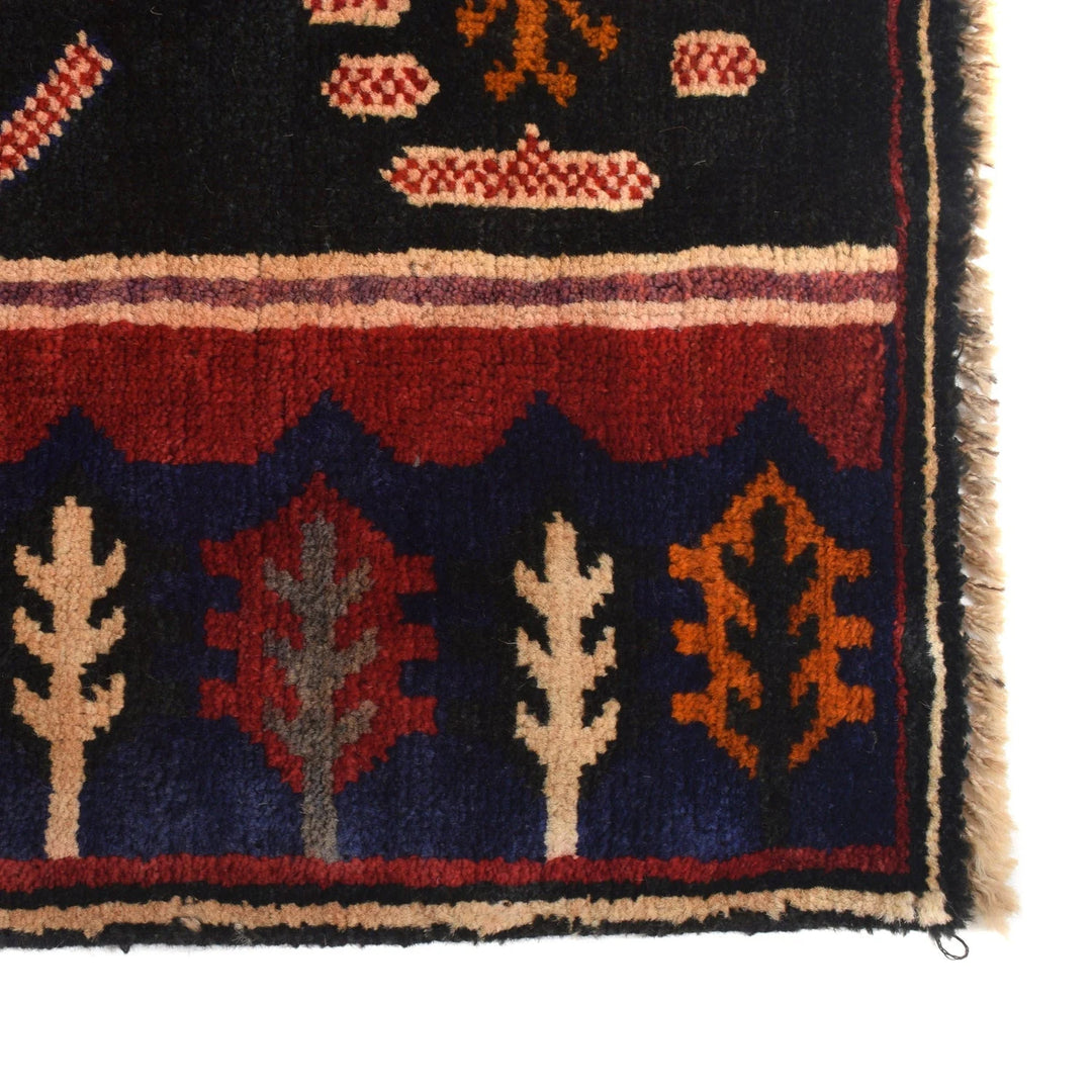 Afghan Baluchi Rug 2' 10" x 4' 8" Hand-Knotted | No. AL65789
