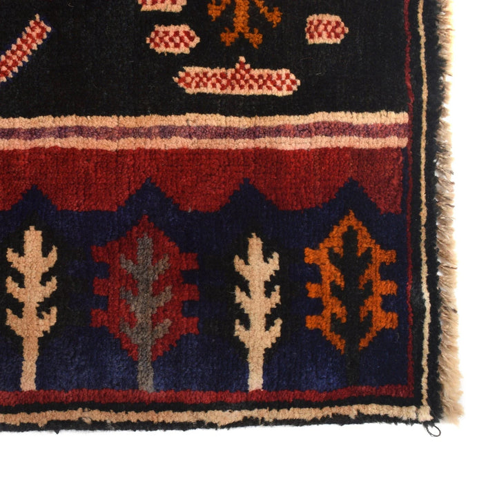 Afghan Baluchi Rug 2' 10" x 4' 8" Hand-Knotted | No. AL65789