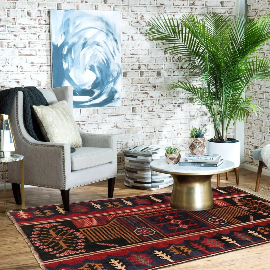 Afghan Baluchi Rug 2' 10" x 4' 8" Hand-Knotted | No. AL65789