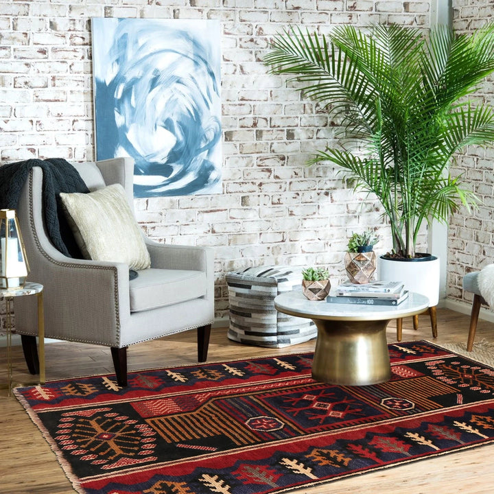 Afghan Baluchi Rug 2' 10" x 4' 8" Hand-Knotted | No. AL65789