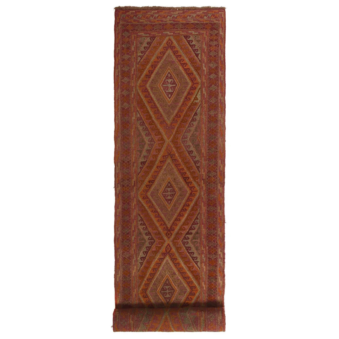 Brown Afghan Mashwani Rug 2' 6" x 11' 9" Hand-Knotted | No. AL65806