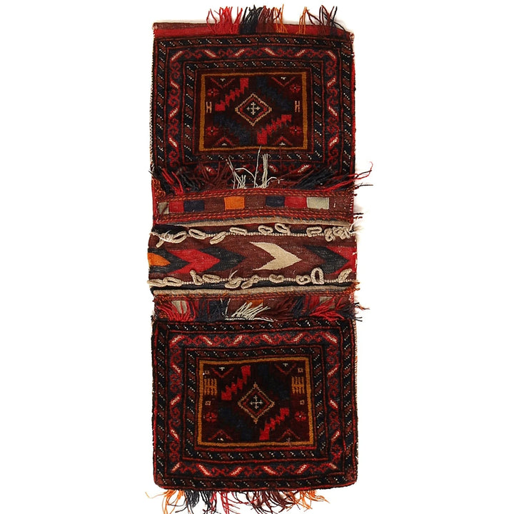 Afghan Baluch Saddle Bag Rug 1' 4" x 2' 11" Hand-Knotted | No. AL65807
