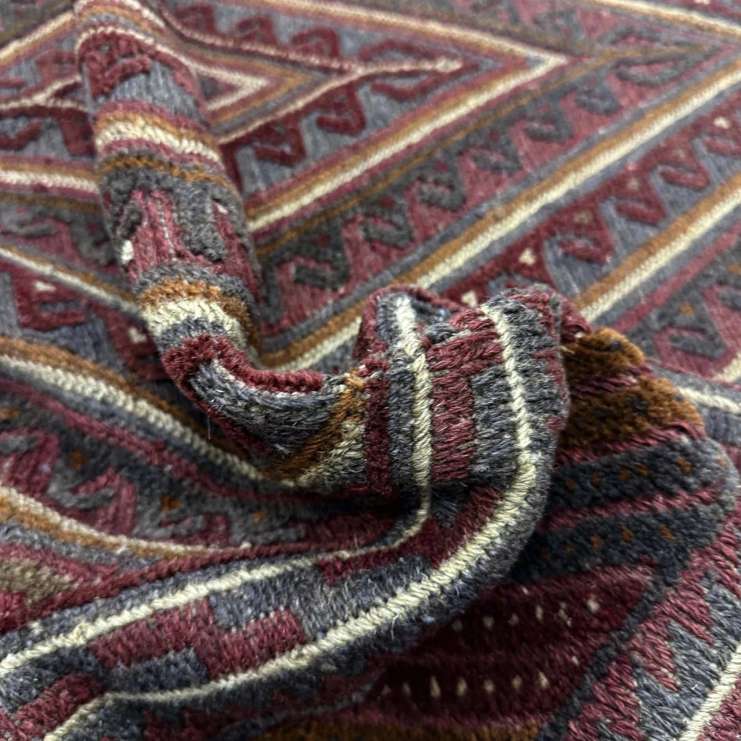 Multicolor Afghan Mashwani Rug 3'10" x 4'4" Hand-Knotted | No. AL65848