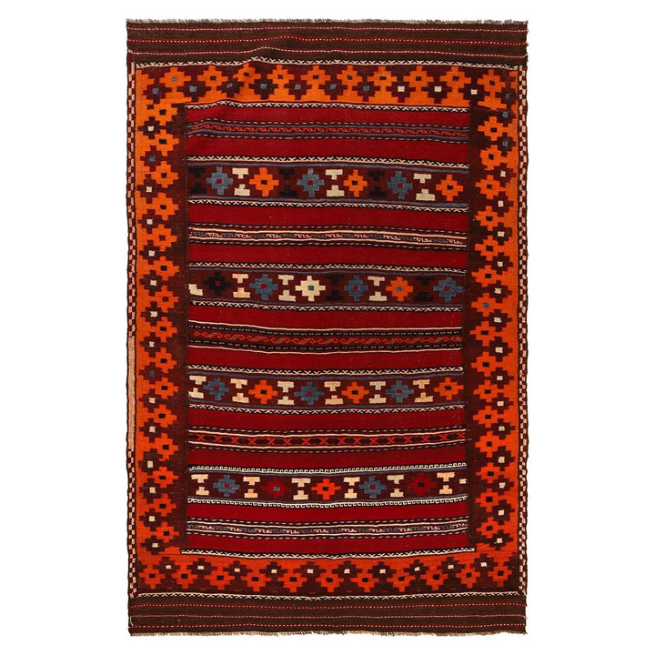 Afghan Kilim Rug 5' 9" x 9' 0" Flat-Weave | No. AL65927