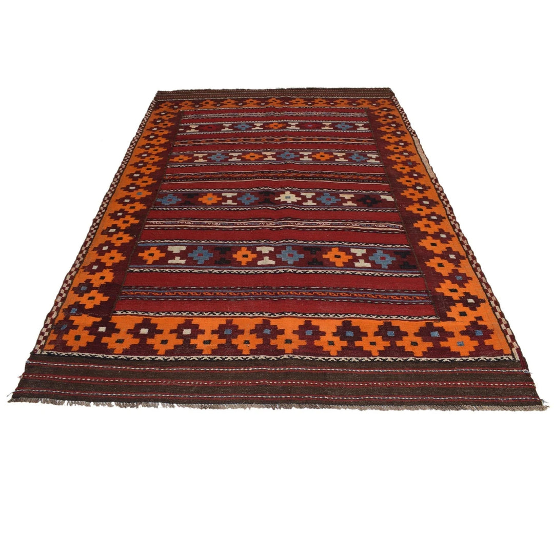Afghan Kilim Rug 5' 9" x 9' 0" Flat-Weave | No. AL65927