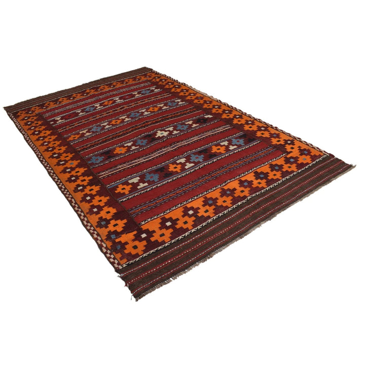 Afghan Kilim Rug 5' 9" x 9' 0" Flat-Weave | No. AL65927