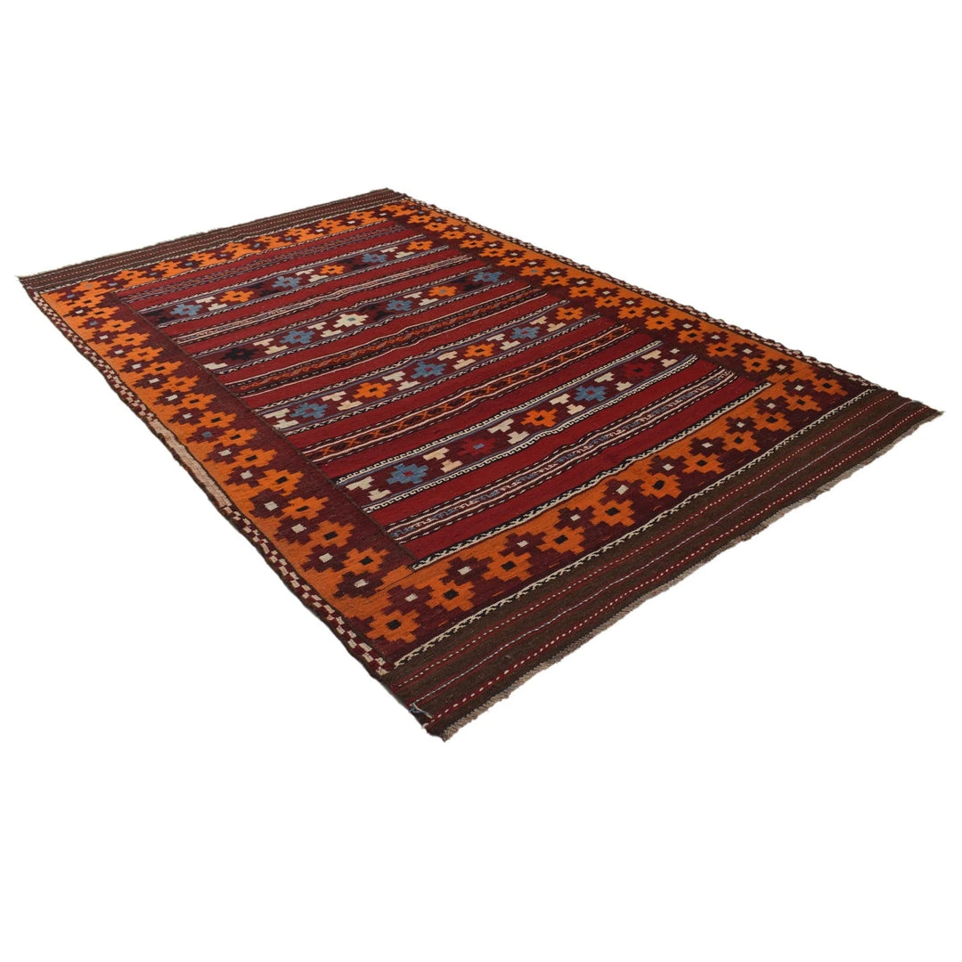 Afghan Kilim Rug 5' 9" x 9' 0" Flat-Weave | No. AL65927