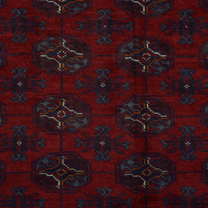 Red Afghan Baluchi Rug 6' 6" x 9' 1" Hand-Knotted | No. AL65947