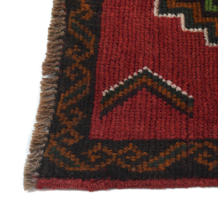 Red Afghan Baluchi Runner 2' 5" x 9' 9" Hand-Knotted | No. AL65997