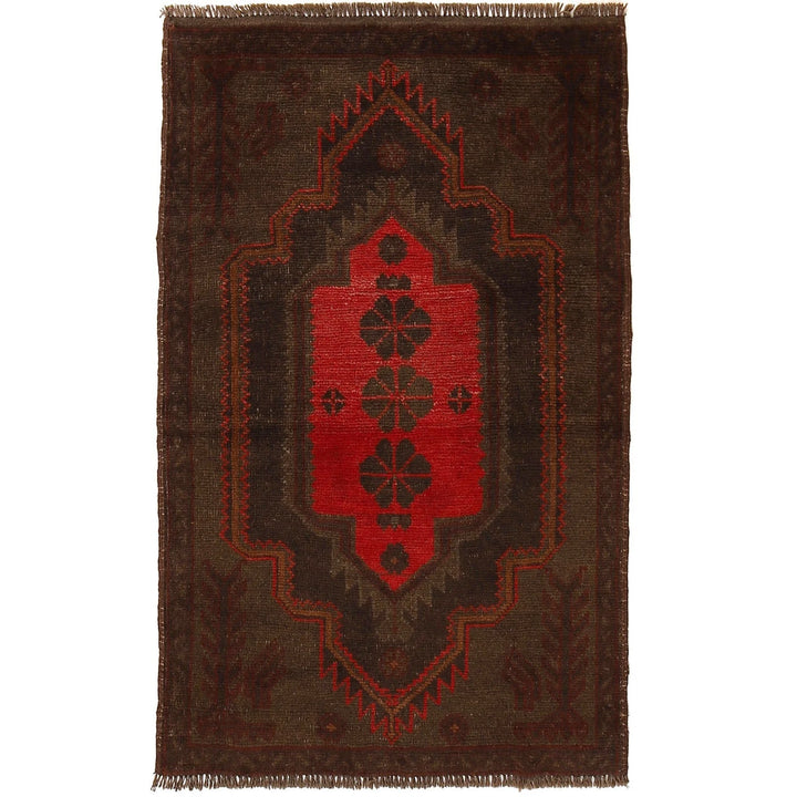 Brown Pakistani Overdye Rug 2' 9" x 4' 6" Hand-Knotted | No. AL66042