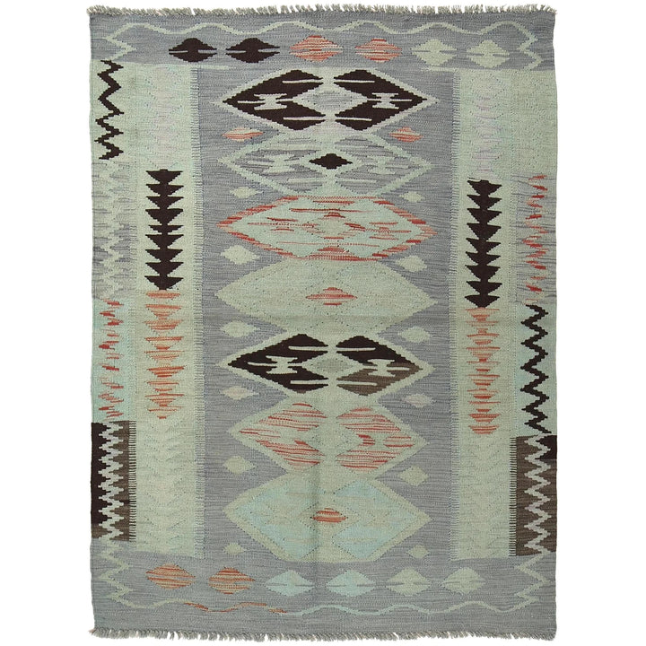 Afghan Overdyed Kilim Rug 3' 11" x 5' 6" Flat-Weave | No. AL66143