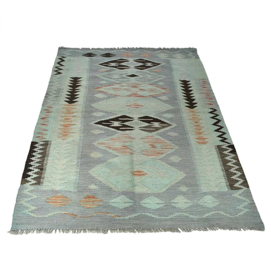 Afghan Overdyed Kilim Rug 3' 11" x 5' 6" Flat-Weave | No. AL66143