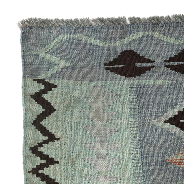 Afghan Overdyed Kilim Rug 3' 11" x 5' 6" Flat-Weave | No. AL66143