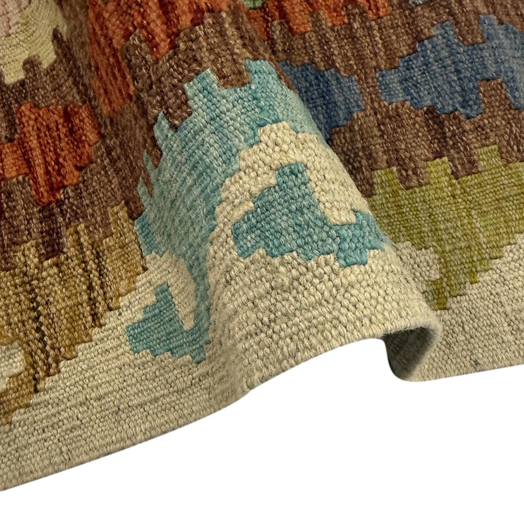 Afghan Vegetable Kilim Rug 4' 0" x 6' 6" Flat-Weave | No. AL661465