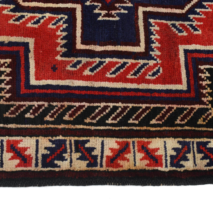 Black Afghan Baluchi Rug 2' 10" x 4' 3" Hand-Knotted | No. AL66173