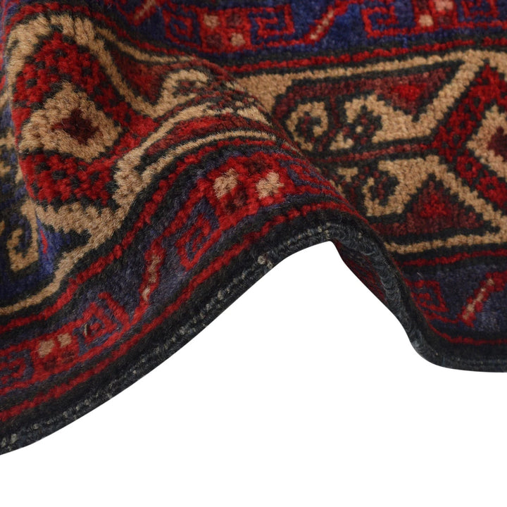 Blue Afghan Baluchi Rug 2' 10" x 4' 1" Hand-Knotted | No. AL66180
