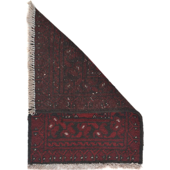 Red Afghan Oriental Rug 1' 5" x 2' 0" Hand-Knotted | No. AL66193