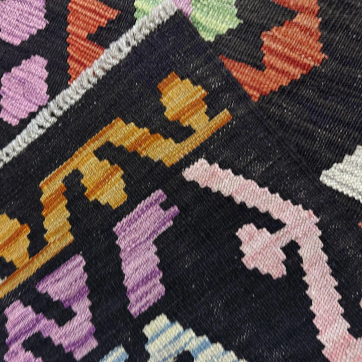 Afghan Vegetable Kilim Rug 6' 6" x 9' 7" Flat-Weave | No. AL662153